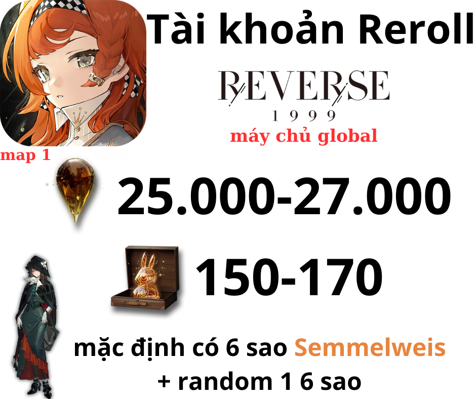 Reverse: 1999 Reroll 25k - 27k Crystal